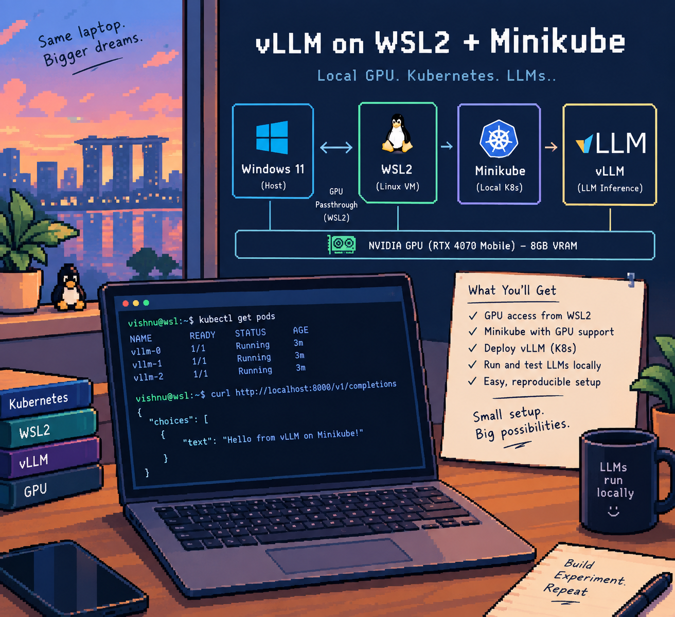 Run vLLM on Kubernetes with Minikube, WSL2 and NVIDIA GPU