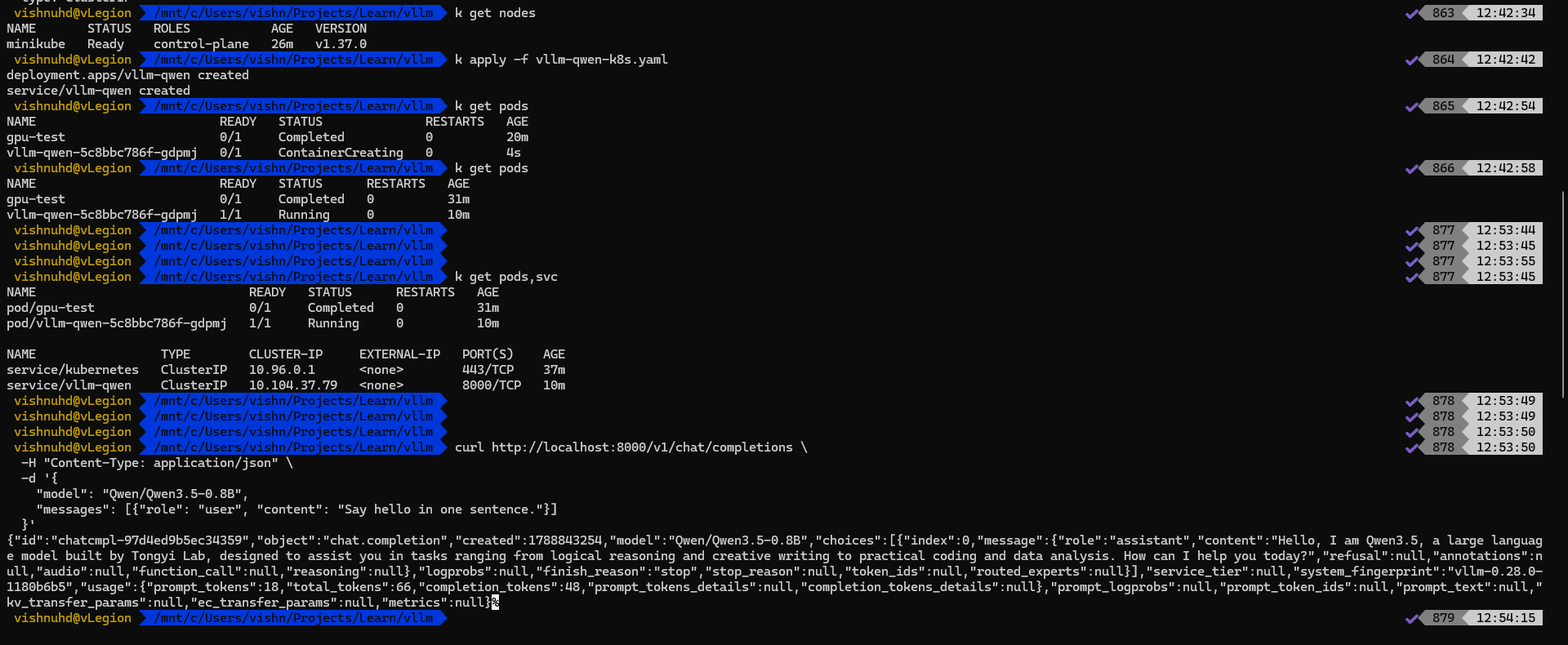 Calling vLLM chat completions API with curl